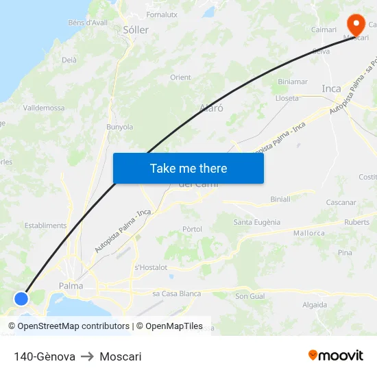 140-Gènova to Moscari map