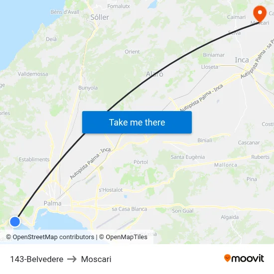 143-Belvedere to Moscari map