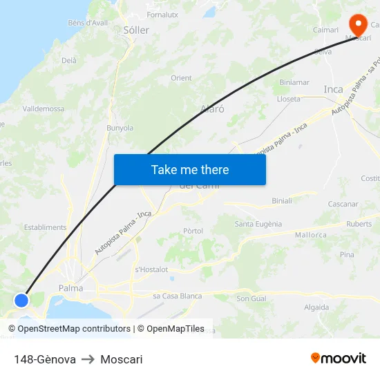 148-Gènova to Moscari map