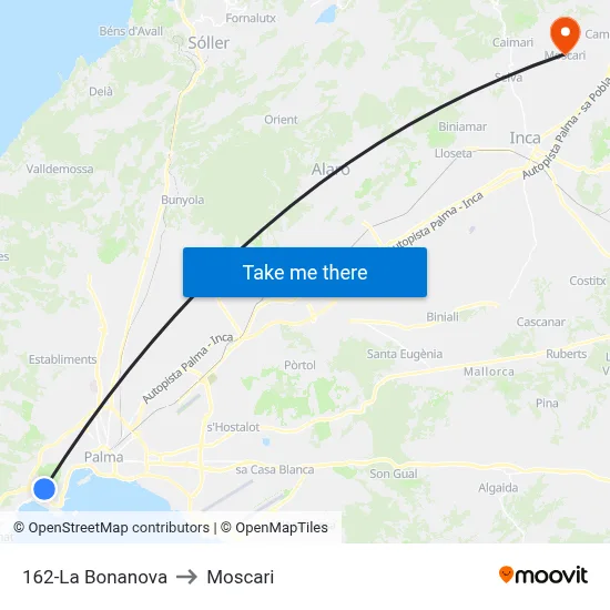 162-La Bonanova to Moscari map