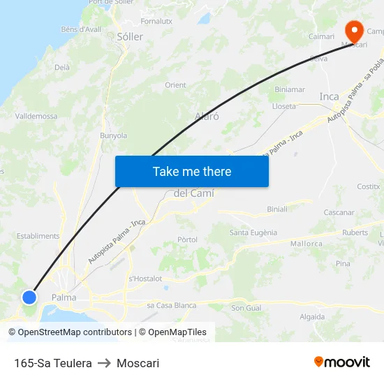165-Sa Teulera to Moscari map
