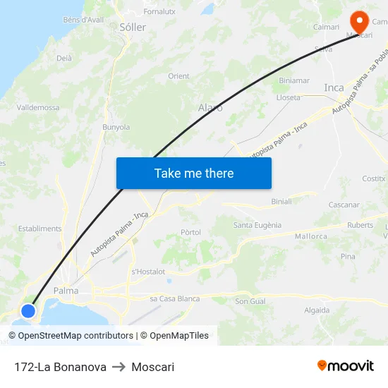 172-La Bonanova to Moscari map