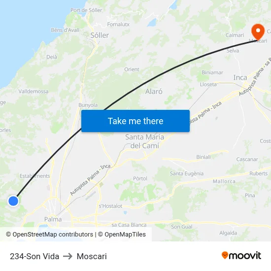 234-Son Vida to Moscari map