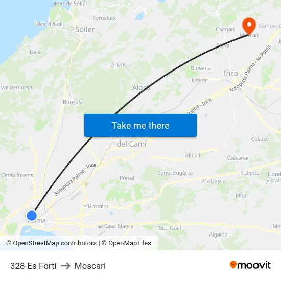328-Es Fortí to Moscari map