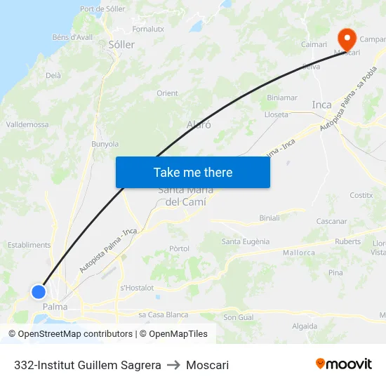 332-Institut Guillem Sagrera to Moscari map