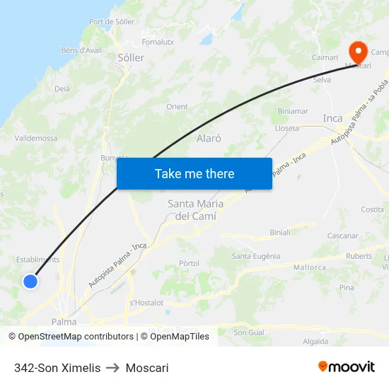 342-Son Ximelis to Moscari map