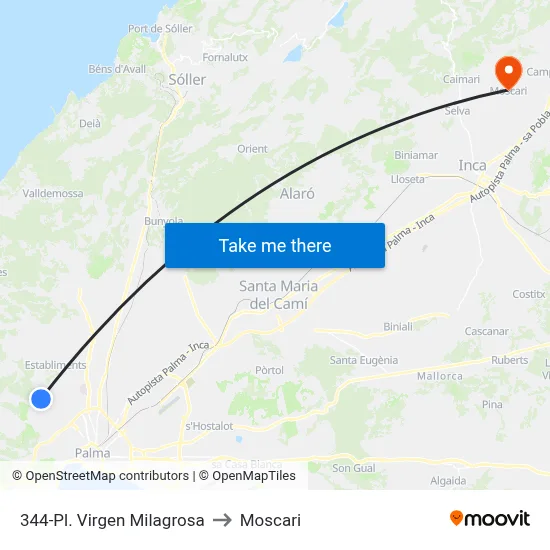 344-Pl. Virgen Milagrosa to Moscari map