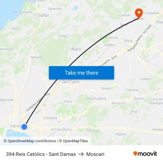 394-Reis Catòlics - Sant Damas to Moscari map