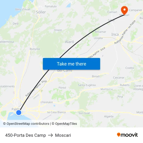 450-Porta Des Camp to Moscari map