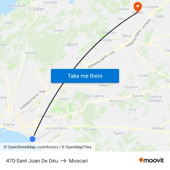470-Sant Joan De Déu to Moscari map