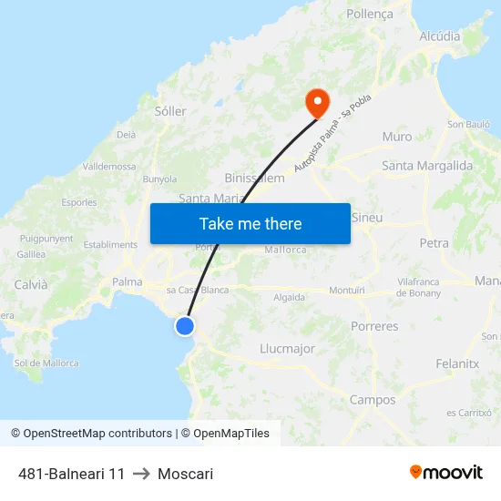 481-Balneari 11 to Moscari map