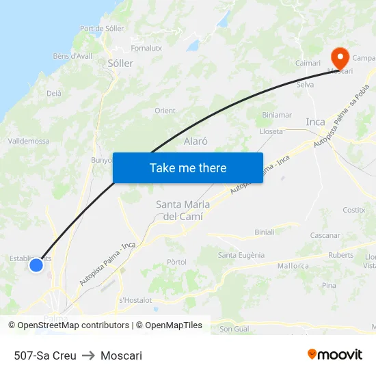 507-Sa Creu to Moscari map