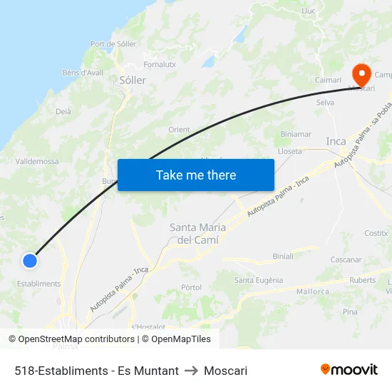 518-Establiments - Es Muntant to Moscari map