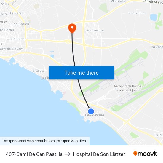 437-Camí De Can Pastilla to Hospital De Son Llàtzer map