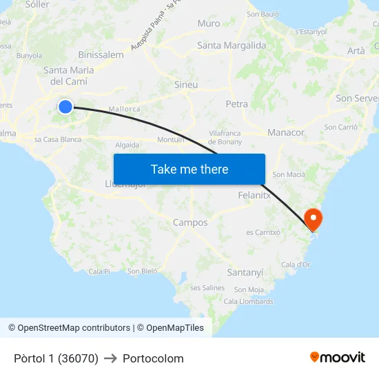 Pòrtol 1 (36070) to Portocolom map