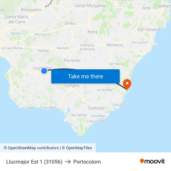 Llucmajor Est 1 (31056) to Portocolom map