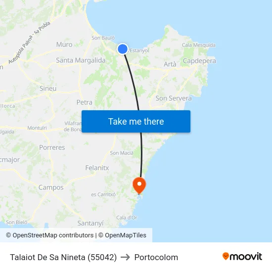 Talaiot De Sa Nineta (55042) to Portocolom map