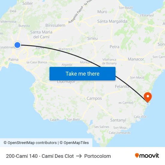 200-Camí 140 - Camí Des Clot to Portocolom map