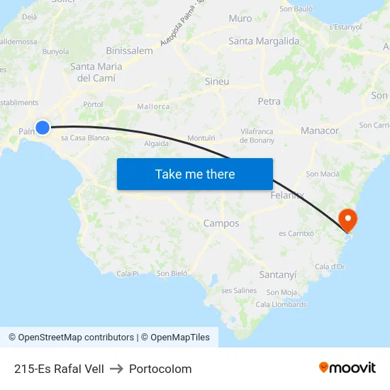 215-Es Rafal Vell to Portocolom map