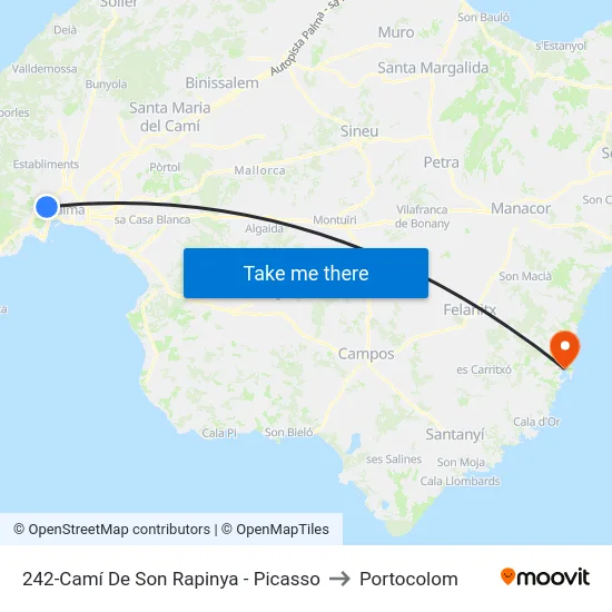 242-Camí De Son Rapinya - Picasso to Portocolom map