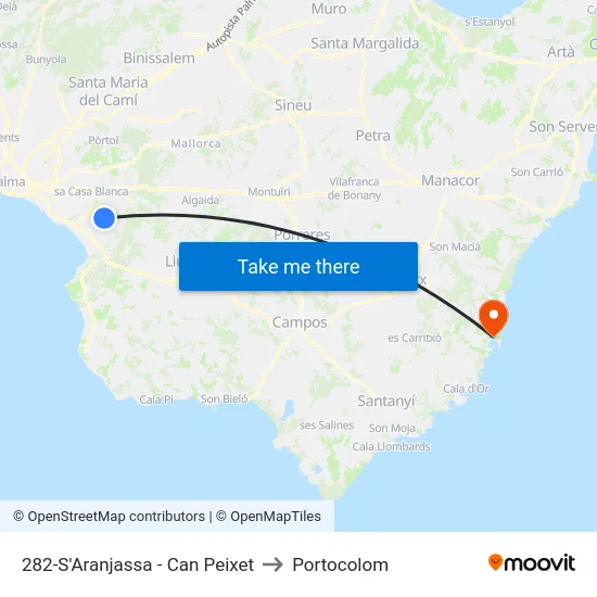 282-S'Aranjassa - Can Peixet to Portocolom map