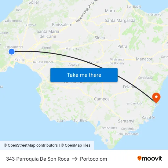 343-Parroquia De Son Roca to Portocolom map