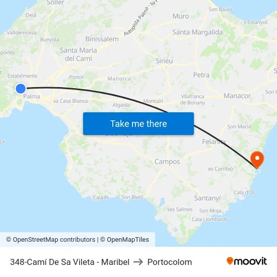 348-Camí De Sa Vileta - Maribel to Portocolom map
