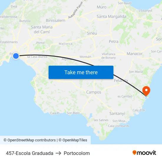 457-Escola Graduada to Portocolom map