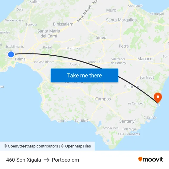 460-Son Xigala to Portocolom map