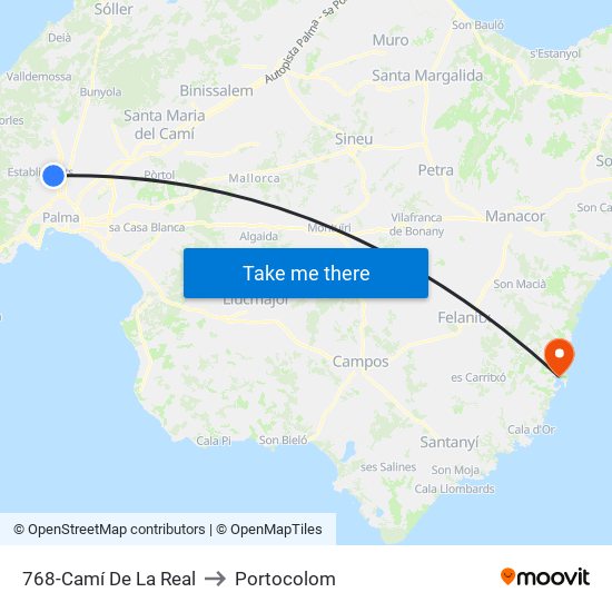 768-Camí De La Real to Portocolom map
