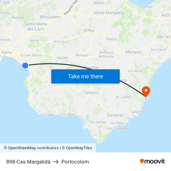 898-Cas Margalidà to Portocolom map