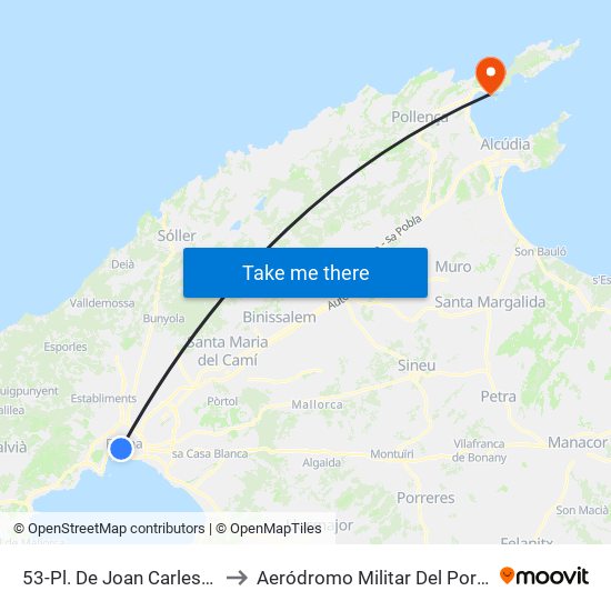 53-Pl. De Joan Carles I - Catedral to Aeródromo Militar Del Port De Pollença map