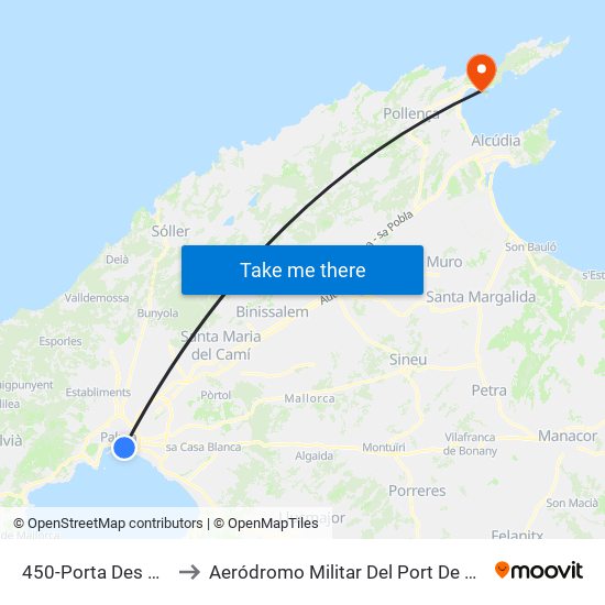 450-Porta Des Camp to Aeródromo Militar Del Port De Pollença map