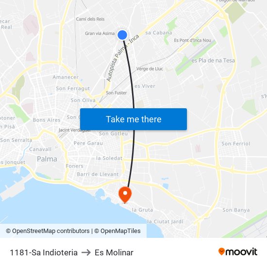 1181-Sa Indioteria to Es Molinar map