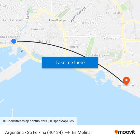 Argentina - Sa Feixina (40134) to Es Molinar map