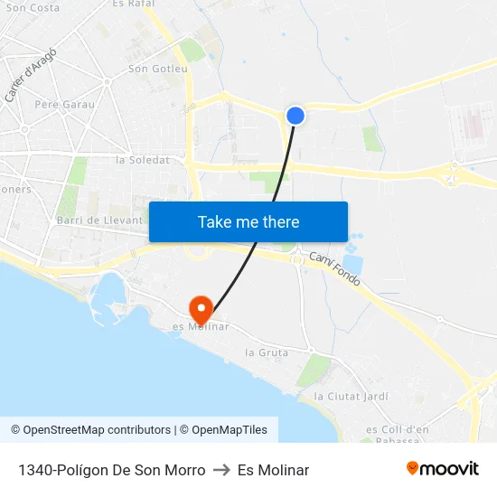 1340-Polígon De Son Morro to Es Molinar map
