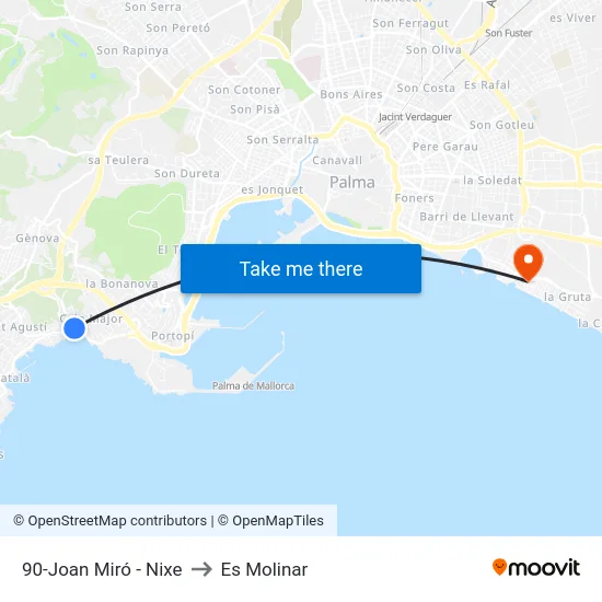 90-Joan Miró - Nixe to Es Molinar map