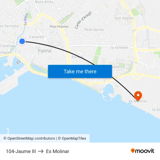 104-Jaume III to Es Molinar map