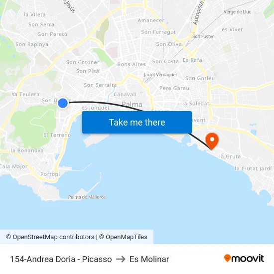 154-Andrea Doria - Picasso to Es Molinar map