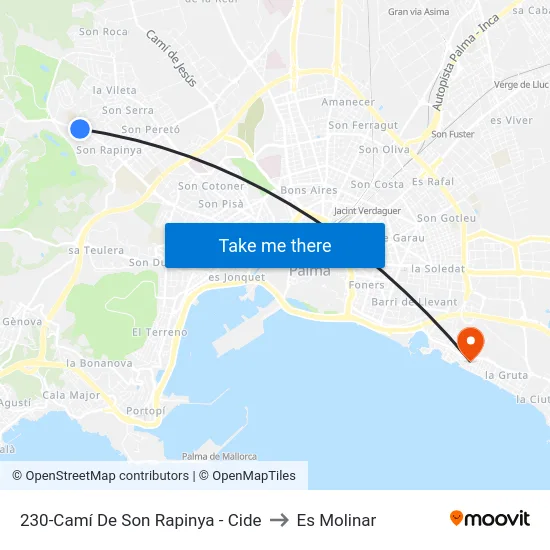 230-Camí De Son Rapinya - Cide to Es Molinar map