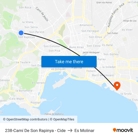 238-Camí De Son Rapinya - Cide to Es Molinar map