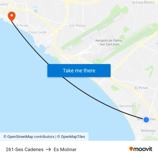 261-Ses Cadenes to Es Molinar map