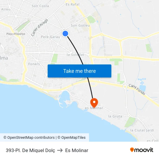 393-Pl. De Miquel Dolç to Es Molinar map