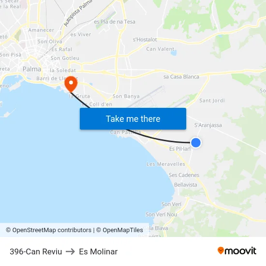 396-Can Reviu to Es Molinar map