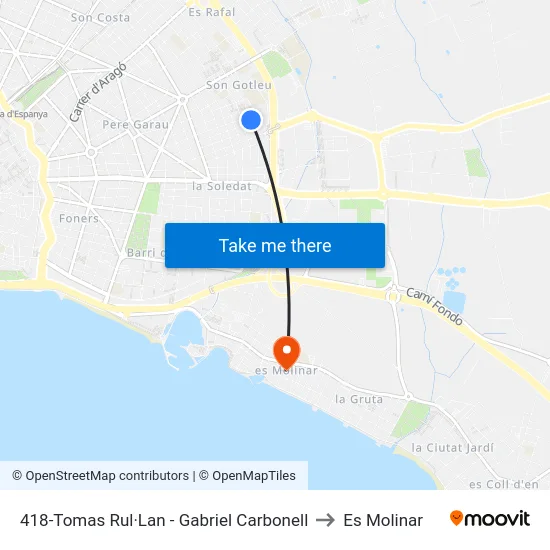 418-Tomas Rul·Lan - Gabriel Carbonell to Es Molinar map