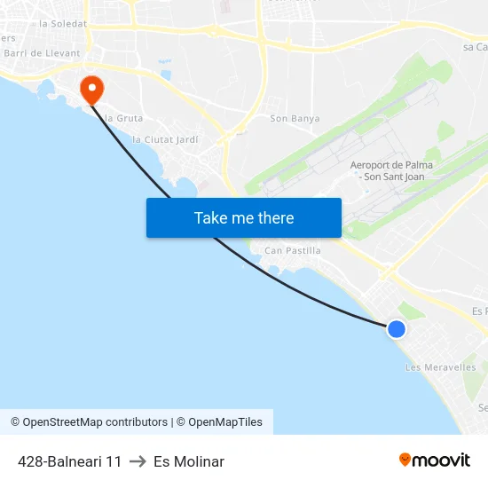 428-Balneari 11 to Es Molinar map