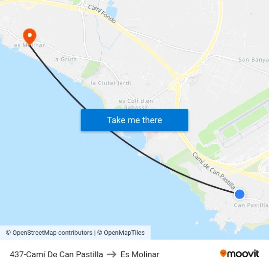437-Camí De Can Pastilla to Es Molinar map