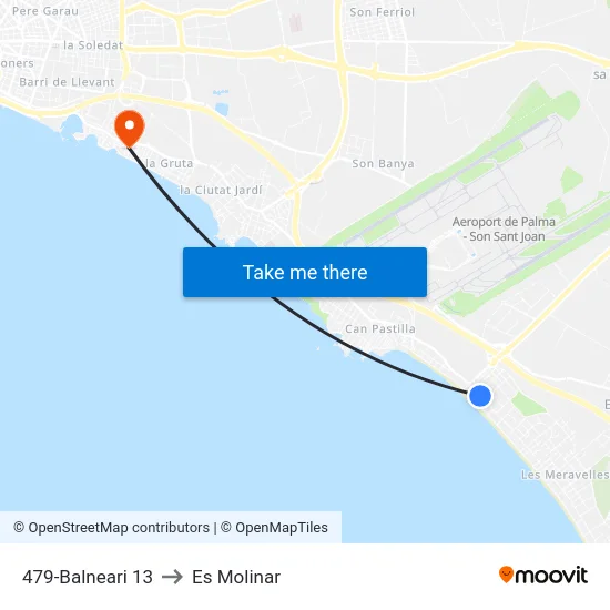 479-Balneari 13 to Es Molinar map