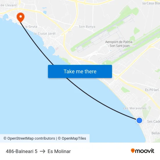 486-Balneari 5 to Es Molinar map