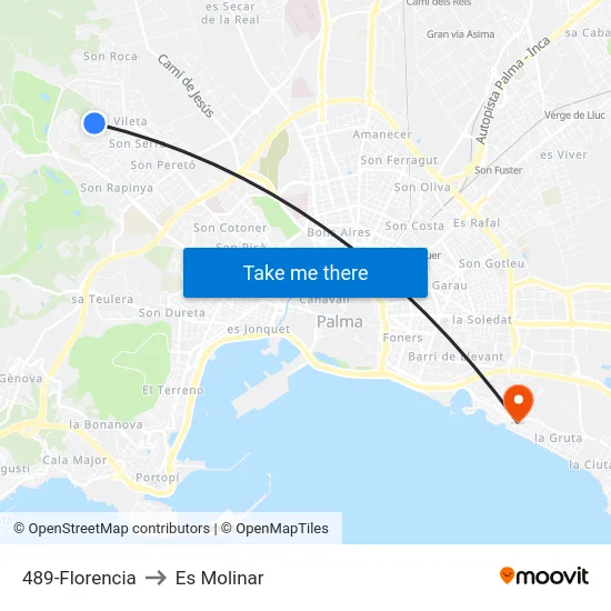 489-Florencia to Es Molinar map